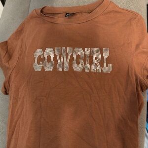 Brown 'COWGIRL' T-Shirt